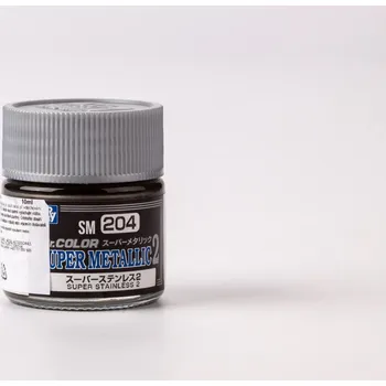Modelářská barva Gunze Sangyo SM204 Mr. Color Super Metallic Colors II (10 ml) Super Stainless II