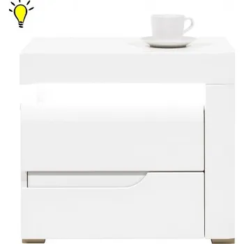 Noční stolek Noční stolek Irma s osvětlením, pravý - bílý