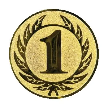 Emblém číslice 1 Barva: zlato, Průměr: 2,5 cm
