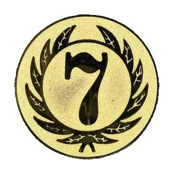 Emblém číslice 7 Barva: bronz, Průměr: 2,5 cm