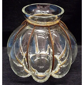 Váza Váza skleněná typ česnek historická s drátem česká umělecká čiré sklo