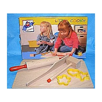 Dřevěná hračka Nádobíčko dřevěné velké s prkénkem Lux