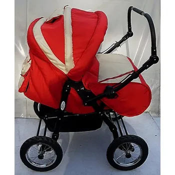Kočárek Kočárek pro dvojčátka Twist Duo červeno béžový
