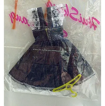 Doplněk pro panenku Obleček šatičky pro panenku Barbie riflová sukně s bilou krajkou