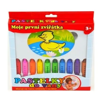 Kreslení do vany Moje první zvířátka 10 ks s houbičkou v krabičce