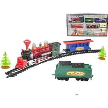 Vláček a vláčkodráha Vláčkodráha retro s mašinkou svítící zvukový barevný vláček s dráhou a tendrem