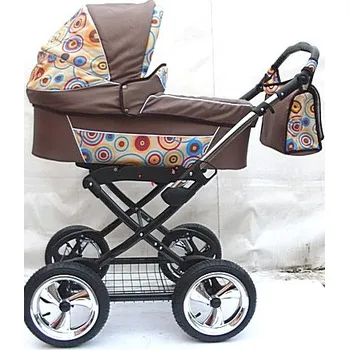 Kočárek Kočárek hluboký Dida hnědý a kruhy