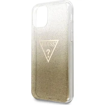 Pouzdro na mobilní telefon Guess Solid Glitter pro iPhone 11 Pro zlaté
