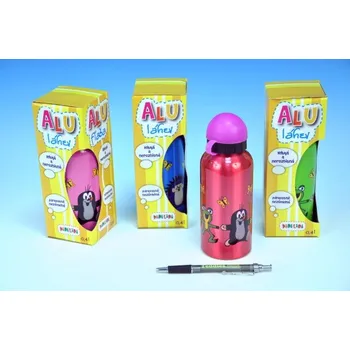 Láhev Lahev Krtek a přátelé hliníková 0,4L asst 4 barvy v krabičce