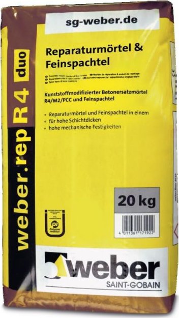Saint-Gobain Construction Products CZ a.s. Vysprávková malta na beton weberrep R4 duo 20kg