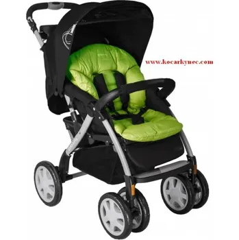 Kočárek Sportovní kočárek Fun prostorný vhodný do terénu černo zelený AKCE