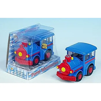 Vláček a vláčkodráha Lokomotiva parní mašinka svítící zvuková na zpětný pohon co hodně vydržíí