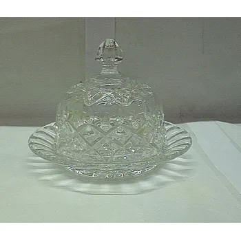 Dóza na potraviny Dóza na máslo a sýr s víkem skleněná křišťálová 054