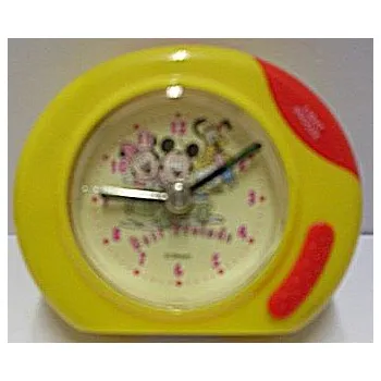 Budík Budík Mickey Mause dětský oválný žlutý na baterii