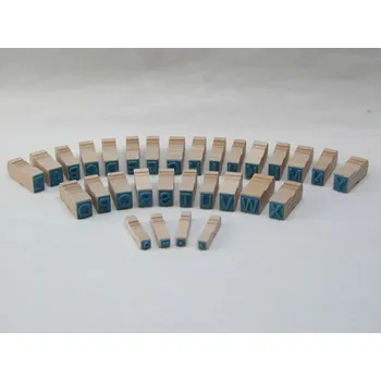 Dětské razítko Dřevěná Písmena razítka od A po Z - písmena 15 mm na výšku v krabičce