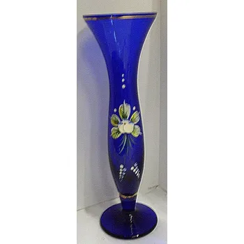 Váza Váza malovaná úzká skleněná modrá TF 205