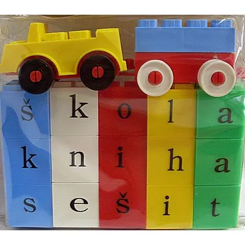 ostatní stavebnice Stavebnice kostky pro předškoláky Auto s přívěsem