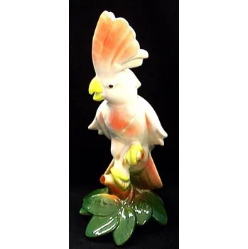 Socha papoušek Kakadu keramická