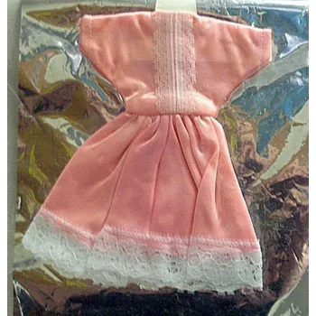 Obleček šatičky pro panenku Barbie losově ružový a bíla krajka