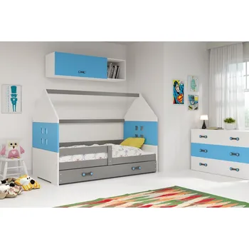 Postel ImportWorld Dětská postel Zdeněk 1 80x160 - 1 osoba – Bílá, Grafit, Modrá, s úložným prostorem