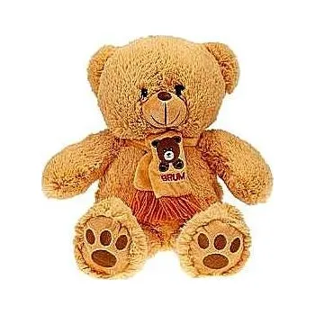 plyšák Medvídek Brum plyšový sedící velký se šálou béžový Akce