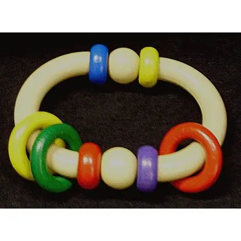 Hračka pro kojence Dřevěné chrastítko oválek české