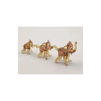 Slon skleněný - sloní rodinka sada slon, slonice a sluně 3 kusy čiré sklo