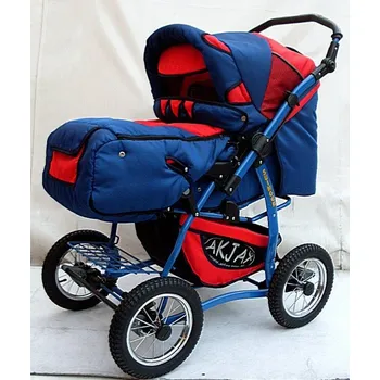 Kočárek Kočárek velmi houpací modro červený kombinovaný používaný