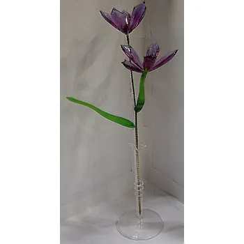 umělá květina Květina skleněná fialová