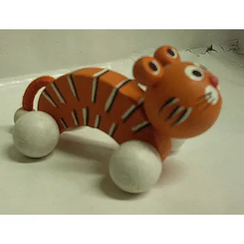 Dřevěná hračka Tygr dřevěný jezdící na otočných nohou