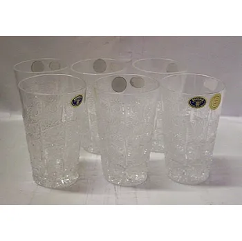 Sklenice Sklenice na pivo limo broušené set 6 kusů vysoký brus olovnatý křišťál O506