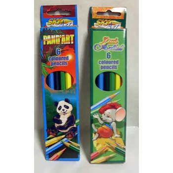 Kresba Pastelky šestihranné dřevěnné Sky Art dlouhé 17 cm sada 6ks