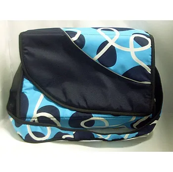 Přebalovací taška Kabela taška ke kočárku závěsná color bledě modré tvary s tmavě modrou