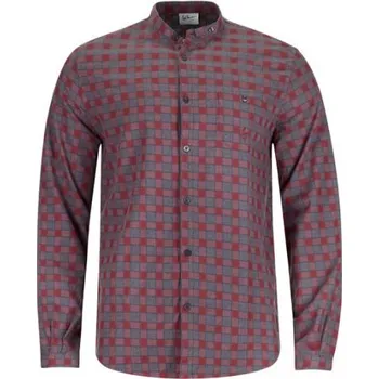 Pánská košile Pánská košile Luis Trenker BERNET KARO - vínová 3XL