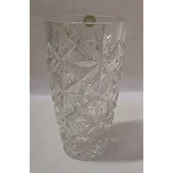Váza Váza skleněná lisovaná křišťálová na vice květin O210 O20 Slávka