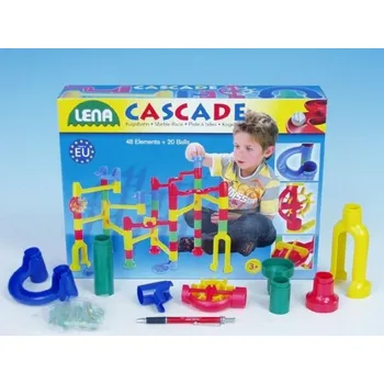 Kuličková dráha Kuličková dráha kaskáda 48ks + 20 kuliček v krabici 40x30x8,5cm