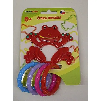 Hračka pro kojence Kousátko - hrkačka pro miminko Žábička v sáčku od 0 měsíců