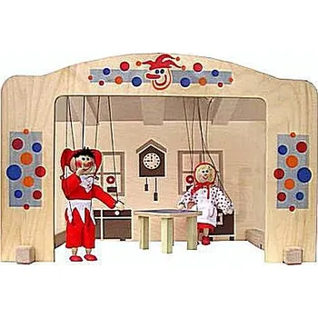 Loutkové divadlo Loutkové divadlo velké celo dřevěné s oponou a vybavením