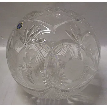 Váza Váza koule broušená křišťálová skleněná speciální brus typ růže 0406 Zdislava