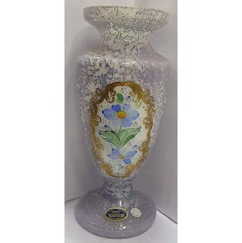 Váza Váza amfora mramor sklo malovaná zlacená smaltovaná TF 91