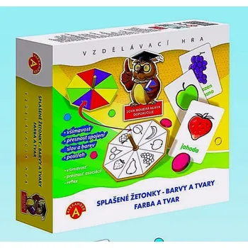 Dřevěná hračka Splašené žetonky barvy a tvary vzdělávací hra