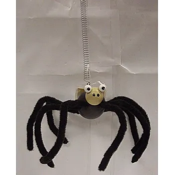 Party dekorace Pavouk dřevěný černý na pružině