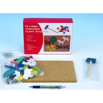 Dřevěná hračka Sada dřevěná farma s kladívkem v krabičce