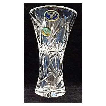 Váza Váza skleněná lisovaná křišťálová zůžená uprostřed na sváteční stůl O193 Valentýna