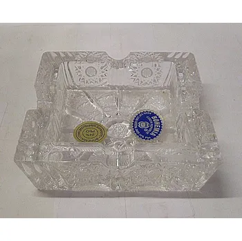 Popelník Popelník broušený hranatý čtverec 500 brus skleněný křišťál 0399