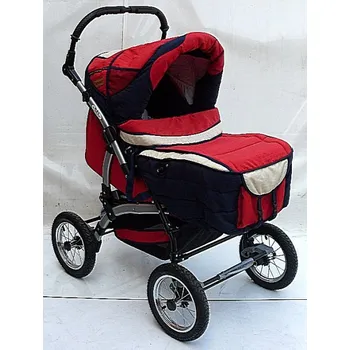 Kočárek Kočárek sportovní prostorný červeno modro béžový color velká kola používaný