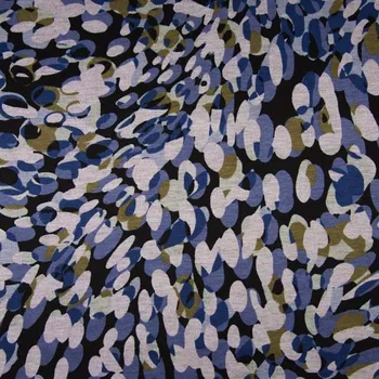 Úplet PUNTO PRINT, modro-zelené ovály, 240g/m, š.150