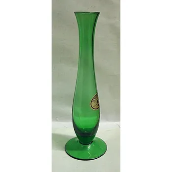 Váza Váza tyčová uzká na stůl zelené sklo % 66