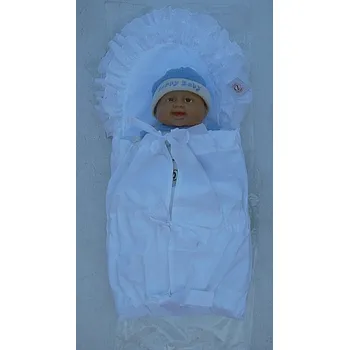 Zavinovačka Zavinovačka exklusivní retro s mašlí a s vložkou pro miminko Luxusní vyšívaná krajková bílá bavlněná