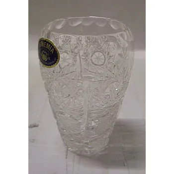 Váza Váza baňatá O122 skleněná miniatura broušená